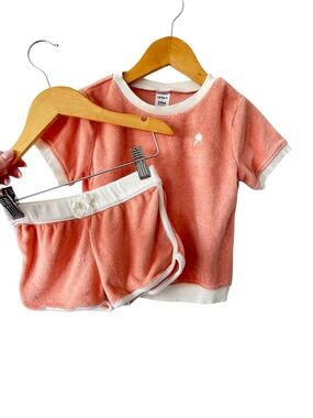 Carter's Orange Terry Top & Shorts Matching Set 24 Months
